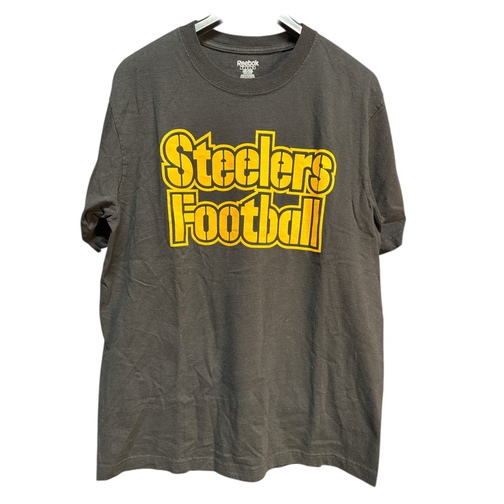 Reebok Pittsburgh Steeler Football NFL Short Sleeve Graphic T-Shirt Black Size L